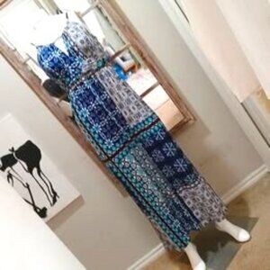 Vintage Sheri Martin New York Women's Maxi Dress Tie-Back Blk Braided Straps Siz